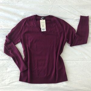 NWT Uniqlo Extra Fine Merino Wool V-Neck Sweater